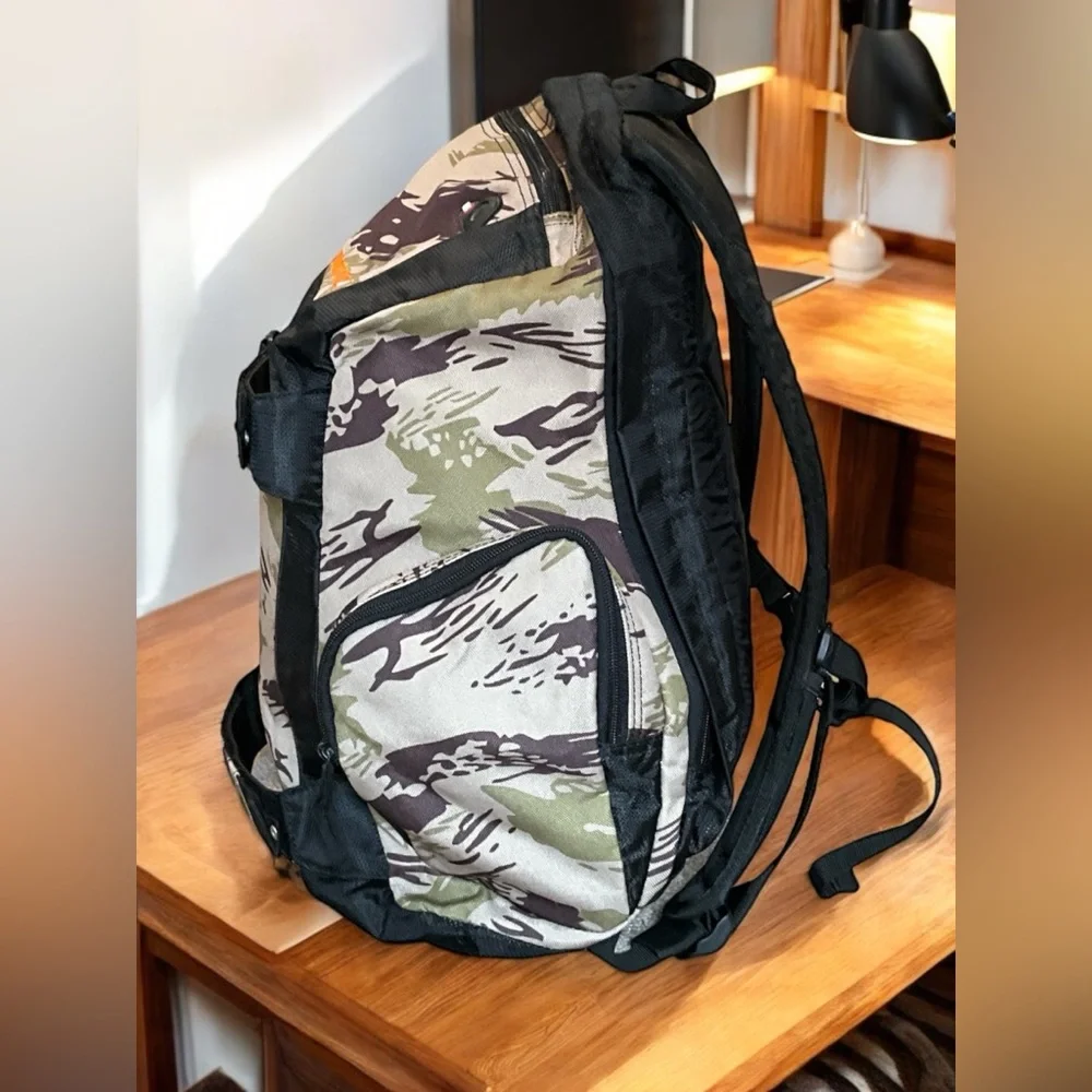 Burton Laptop Backpack in Tan, Olive & Black Camo